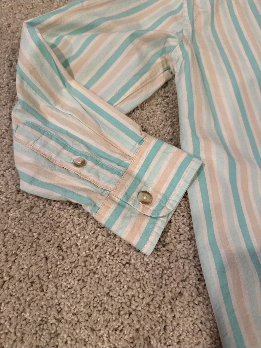 Gymboree Boy’s Striped Button-Up Shirt - Light Blue & White, size